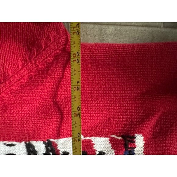 Quacker Factory Nautical Knit Sweater button Cardigan Red L lighthouse boat - Picture 7 of 13